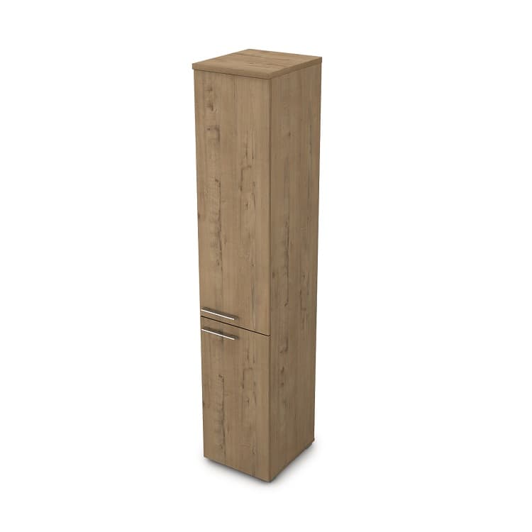 Шкаф пенал АЛСАВ Gloss line 9НП.005.5 teakwood/металл глянец