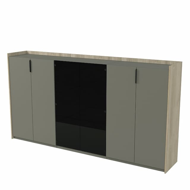 Шкаф средний со стеклом трехсоставный Алсав MAGNETIC 15ШТС.1405 (2636х460х1400) okwood/terra