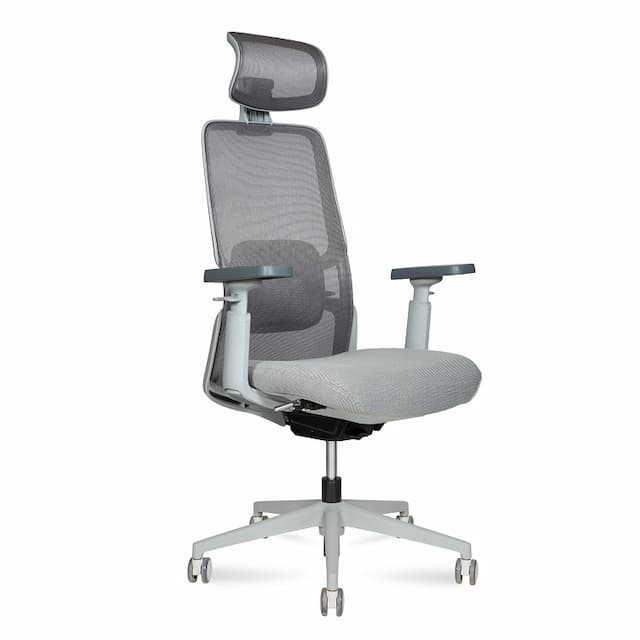 Кресло офисное Norden Alpina HLC-3669FX-1 (серая сетка/серая ткань/металлическая база)