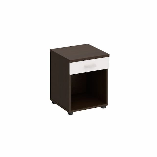 Тумба прикроватная с ящиком Юнитекс ВЕНЕЦИЯ NEW ВЕ 526 ВТ/БП венге темный/белый премиум