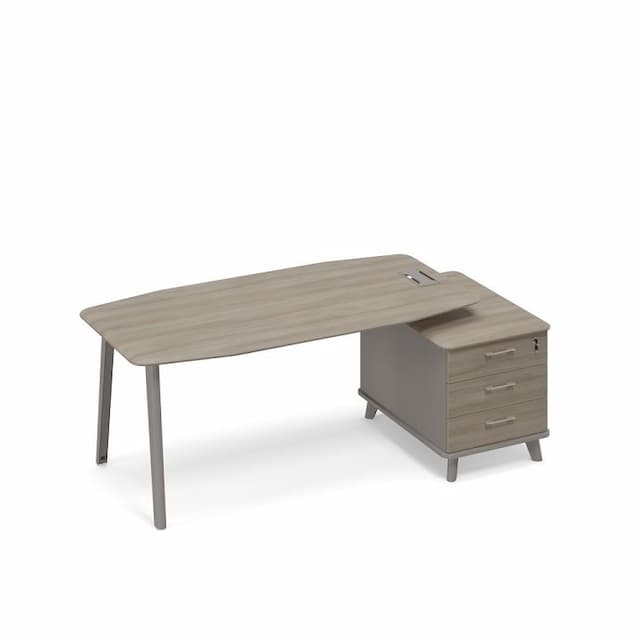 Стол на опорной тумбе малой (тип 2) Юнитекс ТМ М1 113 МП ВЛ ВЛ мокко премиум (корпус) / вяз либерти (столешница, топ, фасад)