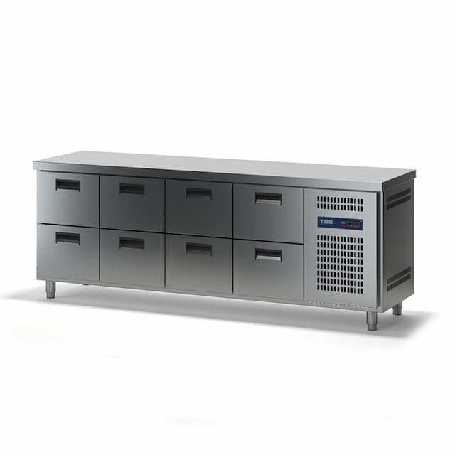 Стол холодильный ТММ СХСБ-К-2/8Я (с бортом)(1390х700х870)